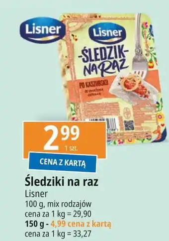 E.Leclerc Śledzik na raz z cebulką Lisner Na Raz oferta