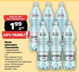 Netto Woda lekko gazowana Cisowianka oferta