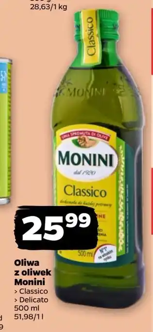 Netto Oliwa z oliwek extra vergine Monini Delicato oferta