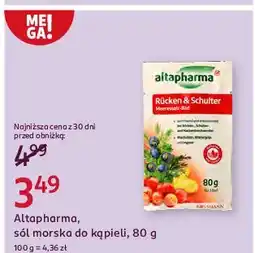 Rossmann Sól do kąpieli jałowiec imbir i gruszyczka Altapharma oferta