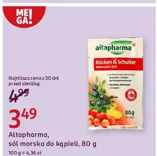 Rossmann Sól do kąpieli jałowiec imbir i gruszyczka Altapharma oferta