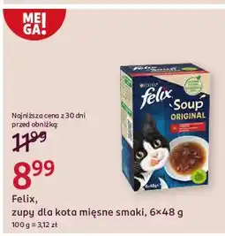 Rossmann Karma dla kota wołowina kurczak jagnięcina Purina Felix Soup Original oferta