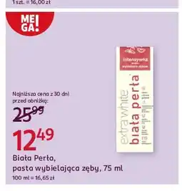 Rossmann Pasta do zębów biel i odbudowa Biała Perła Extra White oferta