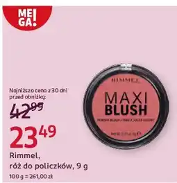 Rossmann Róż do policzkow Rimmel Maxi Blush oferta