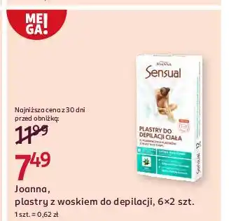 Rossmann Plastry do depilacji ciała skóry wrażliwej aloes Joanna Sensual oferta