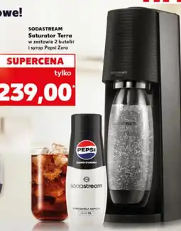 Kaufland Zestaw: urządzenie terra black + 2 x butelki 1 l cylinder syrop pepsi max Sodastream oferta