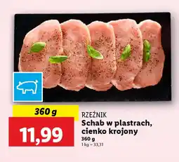 Lidl RZEŹNIK Schab w plastrach, cienko krojony oferta