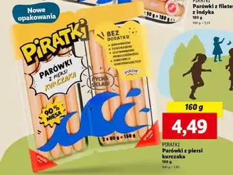 Lidl PIRATKI Parówki z filetem z indyka oferta