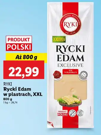 Lidl RYKI Rycki Edam w plastrach, XXL oferta