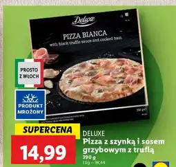 Lidl DELUXE Pizza z szynką i sosem grzybowym z truflą oferta