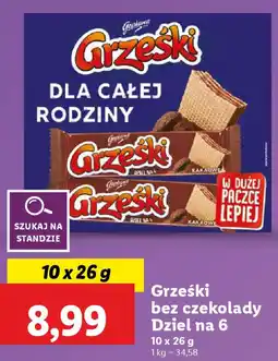 Lidl Grześki bez czekolady Dziel na 6 oferta