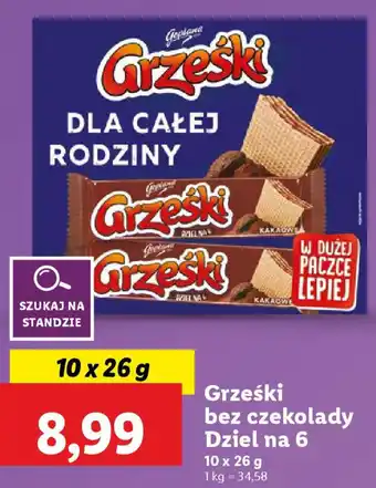 Lidl Grześki bez czekolady Dziel na 6 oferta