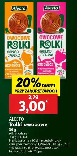 Lidl ALESTO Rolki owocowe oferta