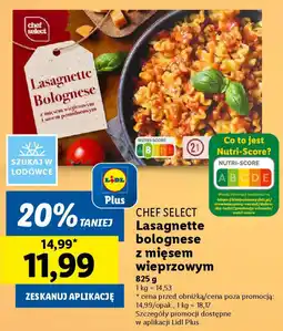 Lidl CHEF SELECT Lasagnette bolognese z mięsem wieprzowym oferta