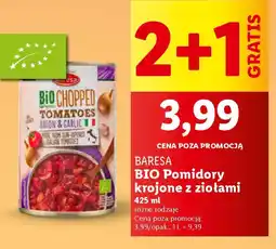 Lidl BARESA BIO Pomidory krojone z ziołami oferta