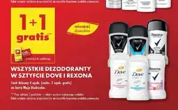 Biedronka Deodoranty w sztyfcie Dove i Rexona oferta