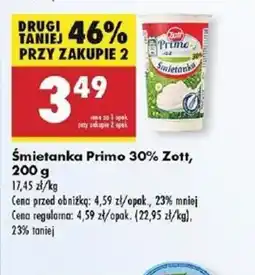 Biedronka Smietanka Primo 30% Zott oferta