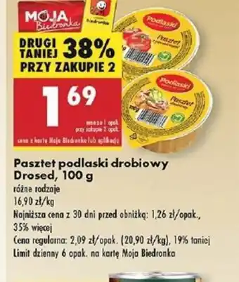 Biedronka Pasztet podlaski drobiowy Drosed oferta