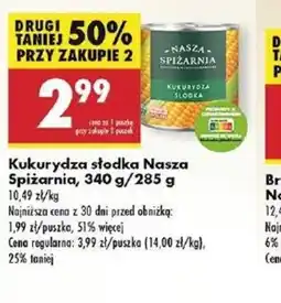 Biedronka Kukurydza słodka Nasza Spiżarnia oferta