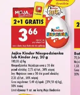 Biedronka Jajko Kinder Niespodzianka lub Kinder Joy oferta