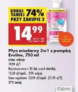 Biedronka Płyn micelarny 3w1 z pompką Eveline oferta