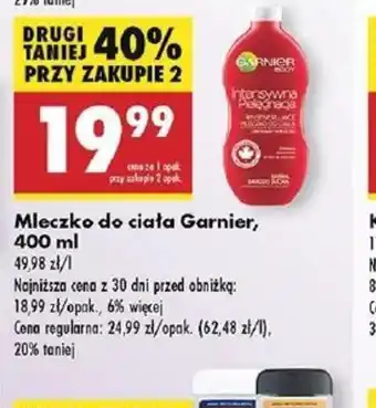 Biedronka Mleczko do ciała Garnier oferta