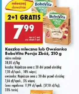 Biedronka Kaszka mleczna lub Owsianka BoboVita Porcja Zbóż oferta