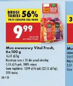 Biedronka Mus owocowy Vital Fresh oferta