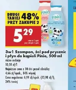 Biedronka 3w1 Szampon, żel pod prysznic i płyn do kąpieli Pinio oferta