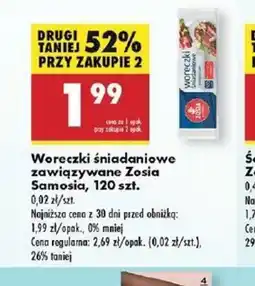 Biedronka Woreczki śniadaniowe zawiązywane Zosia Samosia oferta