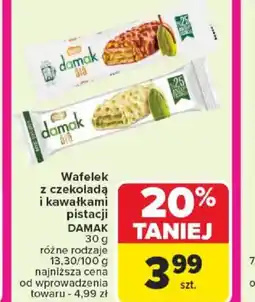 Carrefour Wafelki z czekoladą i kawałkami pistacji Damak oferta