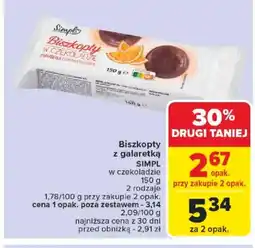 Carrefour Biszkopty z galaretką Simpl w czekoladzie oferta