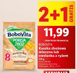 Lidl BOBOVITA Kaszka zbożowa mleczna lub owsianka z ryżem oferta