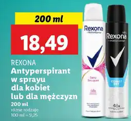 Lidl REXONA Antyperspirant w sprayu dla kobiet lub dla mężczyzn oferta