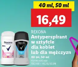 Lidl REXONA Antyperspirant w sztyfcie dla kobiet lub dla mężczyzn oferta