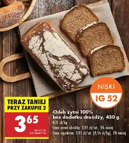 Biedronka Chleb żytni 100% bez dodatku drożdży oferta