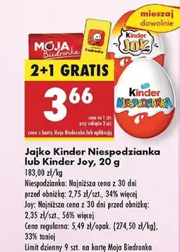 Biedronka Jajko z niespodzianką Kinder Joy oferta