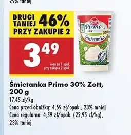 Biedronka Śmietanka 30% Zott Primo oferta