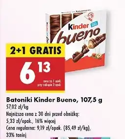 Biedronka Baton Kinder Bueno oferta