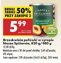 Biedronka Brzoskwinie w syropie Nasza Spiżarnia oferta