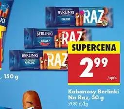 Biedronka Kabanosy Berlinki Na Raz oferta