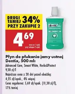 Biedronka Płyn do płukania ust herbs & protect Dentix oferta