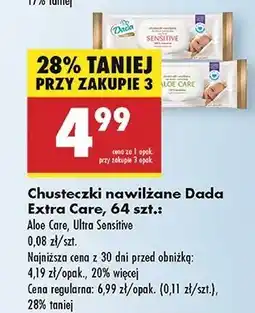 Biedronka Chusteczki wilgotne sensitive Dada Extra Care oferta