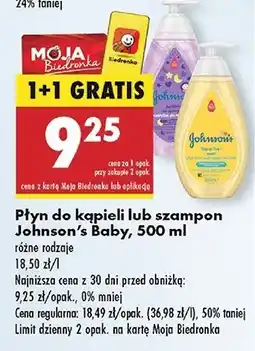 Biedronka Płyn do mycia ciała i włosów 3w1 łagodny Johnson's Baby oferta