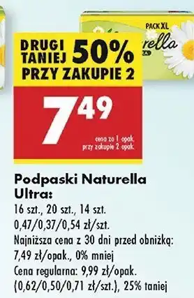 Biedronka Podpaski higieniczne night Naturella Ultra oferta