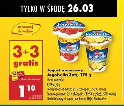 Biedronka Jogurt truskawka Zott Jogobella oferta