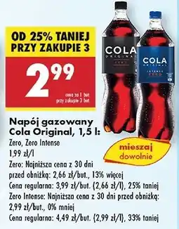 Biedronka Napój Cola Original Intense Zero oferta