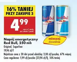 Biedronka Napój energetyczny bez cukru Red Bull oferta