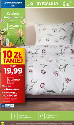 Lidl Komplet pościeli dwustronnej z mikrowłókna satynowego 140 x 200 + 70 80 cm Livarno Home oferta