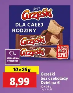 Lidl Wafelek dziel na 6 kakaowy Grześki oferta